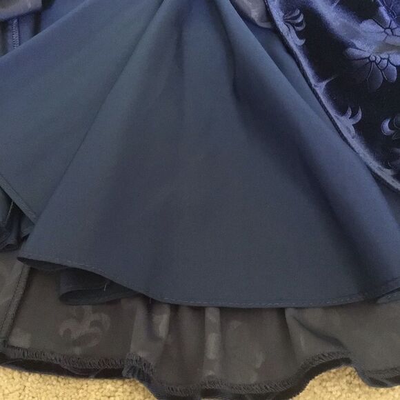 Alyce Paris Women's Royal Blue Velvet Cocktail Prom Dress - Picture 5 of 10